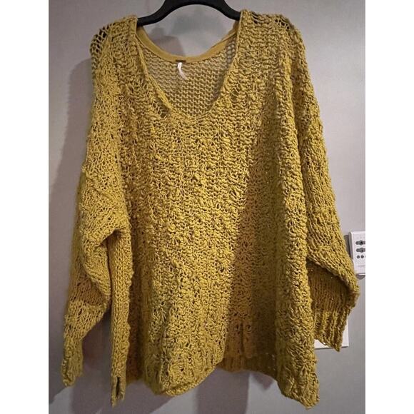 Free People‎ Sweater Sunday Shore Knit Cotton Blend Womens Medium - Picture 1 of 9